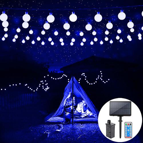 Solar Powered Outdoor Globe String Lights with Remote Control 10M 20M 30M 40M 50M Holiday Party Lights, Waterproof for Garden, Patio Yard Decoration 1set