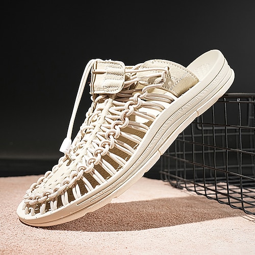 Outdoor-Sport-Sandalen für Herren, verstellbares Schnürdesign mit atmungsaktivem Mesh und strapazierfähiger Sohle für Wanderungen, Spaziergänge und Sommerabenteuer Image