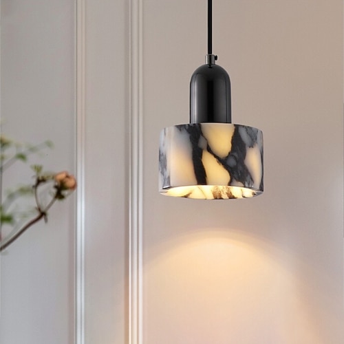 Dekum Marmor Pendelleuchte Insel Design Pendelleuchte E27 Kabel verstellbare Pendelleuchte für Nachttisch Restaurant 85-265V Image