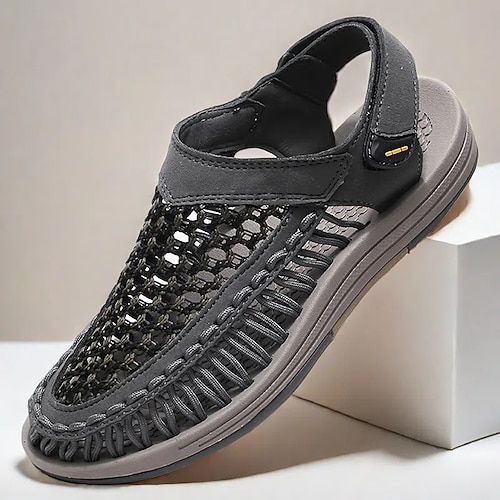 Herren-Outdoor-Sandalen mit verstellbarem Riemen, atmungsaktivem Mesh-Design und strapazierfähiger Sohle für Wanderungen, Strand und Sommeraktivitäten Image