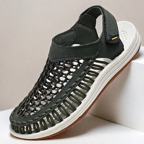 Herren-Outdoor-Sandalen mit verstellbarem Riemen, atmungsaktivem Mesh-Design und strapazierfähiger Sohle für Wanderungen, Strand und Sommeraktivitäten Image