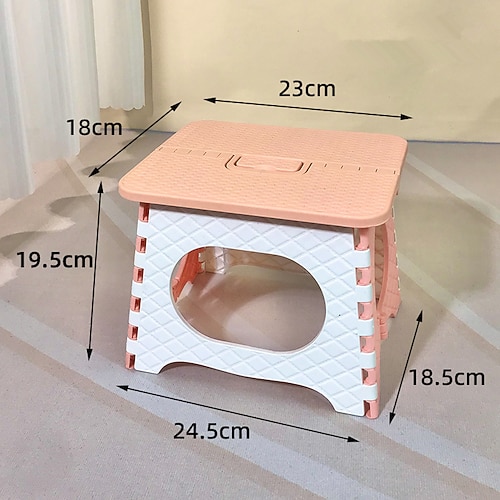 Kunststoff faltbarer kleiner Hocker Camping tragbarer Schuhwechselhocker kreativer Mini Outdoor tragbarer Klapphocker für den Heimgebrauch Image