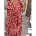 Damen Langes Kleid Maxikleid Freizeitkleid Boho Chic Kleider Boho-Kleid Elegant Bohemien Stilvoll Urlaub Lässig Täglich Normale Passform Grafik Kurzarm V Ausschnitt Rote Marineblau Blau Grün Sommer