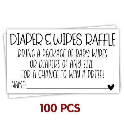 TEMU 100pcs Set, Diaper And Wet Wipes Raffle Tickets - Shower Invitation Insert - Shower Game Activities