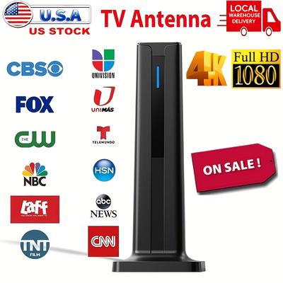 TEMU 4k Hd Digital Tv Antenna Long Distance Support 4k, 1080p Video Signal Amplifier, Coaxial Cable 360Â° Full Reception Of All Channels, Compatible With Smart Tv And All , Suitable For Urban, -