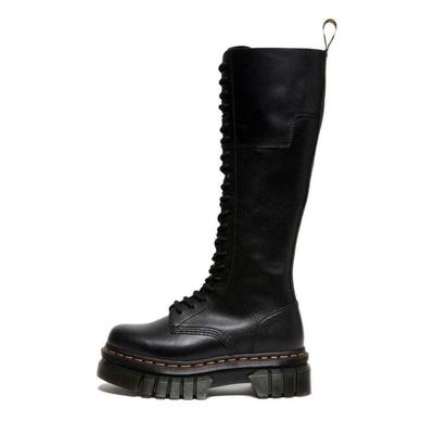 (Wmns) Dr.Martens Audrick 20-Eye Leather Knee High Platform Boots - Black - Dr. Martens Boots