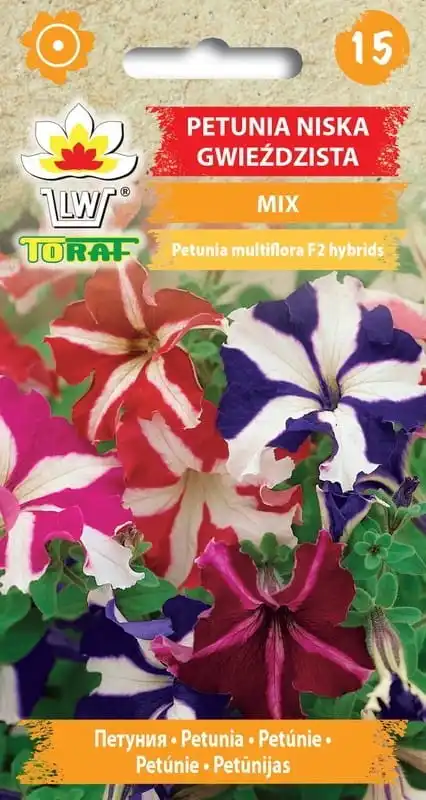 Petunie Low Starry Mix 0,1g Blumensamen für Haus- und Gartenterrasblumen Image