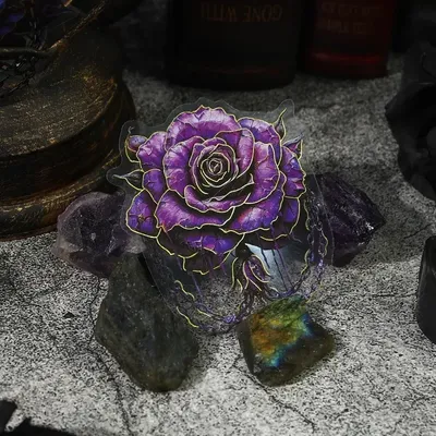 10 Blatt Entbindung Rose Serie Retro Gothic PET Handbuch Aufkleber Blume Handbuch Material DIY Klebstoffe Liefert 178*113mm Image