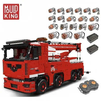 MOULD KING 19008S Technischer motorisierter Abschleppwagen MKII Baustein APP-Steuerung Mobiler Kran Ziegel Spielzeug MOC-29848 Kindergeschenke Image