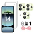 6in1 Full Gule Glass per Xiaomi Redmi Note 14 Vetro temperato Redmi Note 14 Protezione schermo Obiettivo della fotocamera Pellicola Redmi Note 14