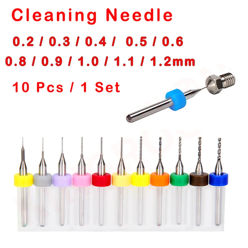 3D printer accessories Cleaning Needle for cleaning the drill bit of the extruder Clean the drill bit 10 Pcs / 1 Set