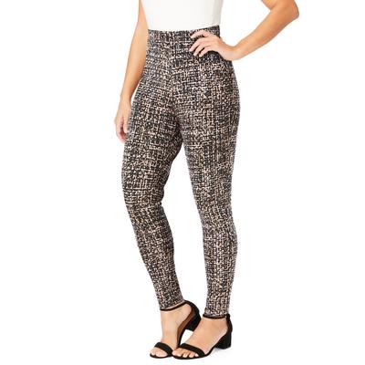 Plus Size Women's Everyday Stretch Cotton Legging by Jessica London in Khaki Abstract (Size 38/40)