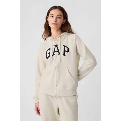 Gap Womens Beige Logo Zip Up Hoodie - Beige