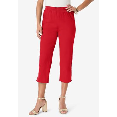 Plus Size Women's Comfort Stretch Capri Jean by Denim 24/7 by Roamans in Vivid Red (Size 22 T)