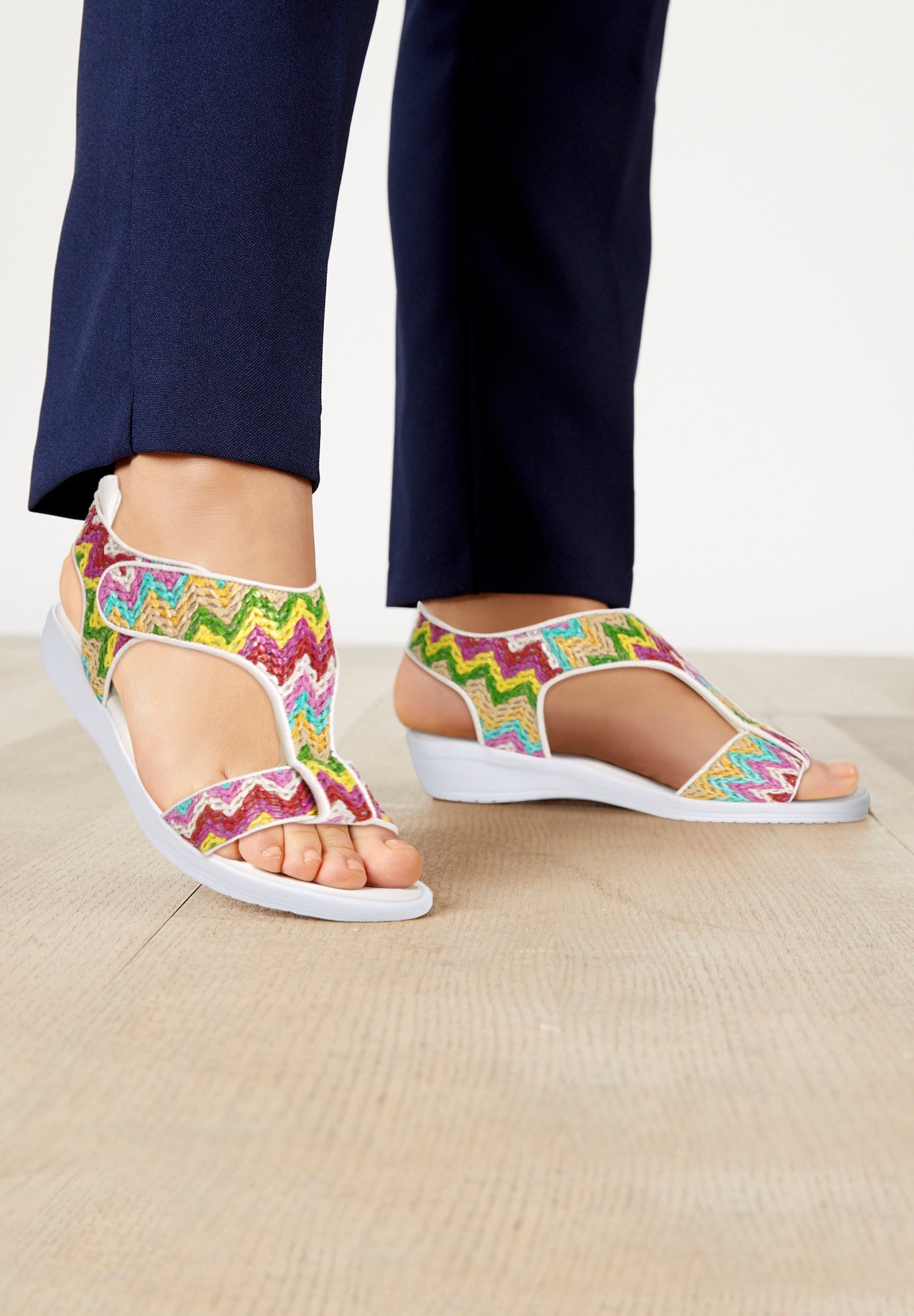 Wide Width Women's The Charlotte Orthotic Sandal by Comfortview in Multi (Size 7 W)