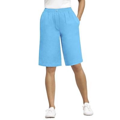 Plus Size Women's 7-Day Elastic-Waist Cotton Denim Short by Woman Within in Paradise Blue (Size 24 W)
