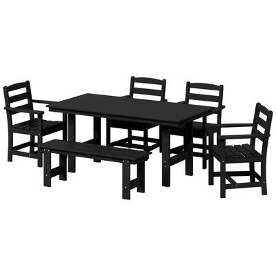 Polytrends Shoreside 6-Piece Arm Chair Dining Set With Bench