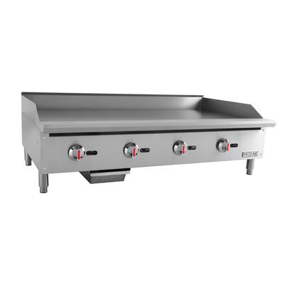 MoTak MGR48 48" Gas Commercial Griddle w/ Manual Controls - 3/4" Steel Plate, Convertible, Stainless Steel, Gas Type: Convertible