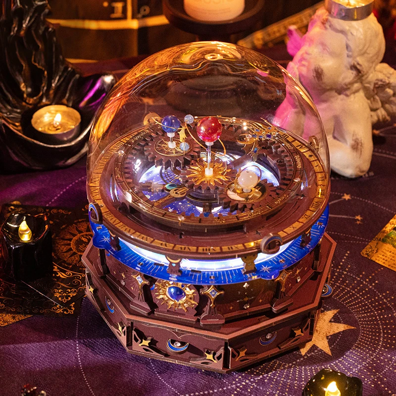 DIY 3D Metall Holz Puzzle Modell Miniatur Bausätze Zusammengebaute Konstellation Universum Puzzles Mit Licht Mädchen Geschenke