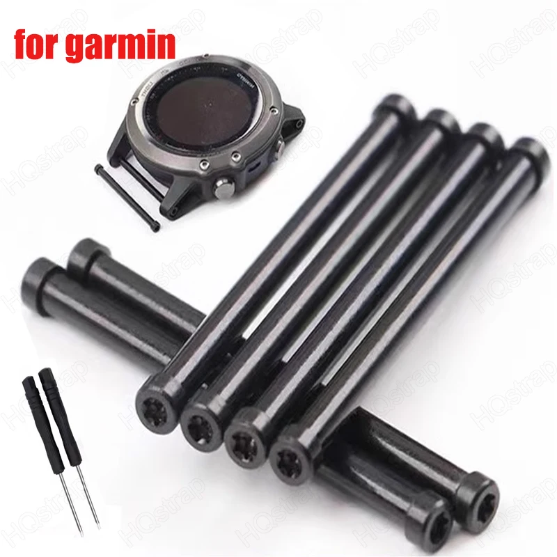 Edelstahl-Pleuel für Garmin Watch Forerunner 235/Fenix 3/5/6X Uhrenreparaturwerkzeug, schwarzes Metall, Uhrenzubehör Image