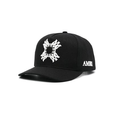 Ma-Embroidered Cap - Black - Amiri Hats