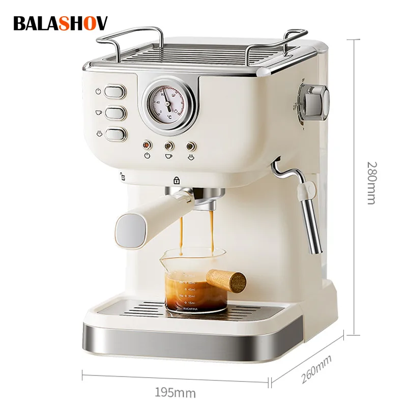 Elektrische Espressomaschine Cafetera Halbautomatische 20 Bar Kaffeemaschine 220 V EU Automatischer Milchaufschäumer Cappuccino Heißwasser