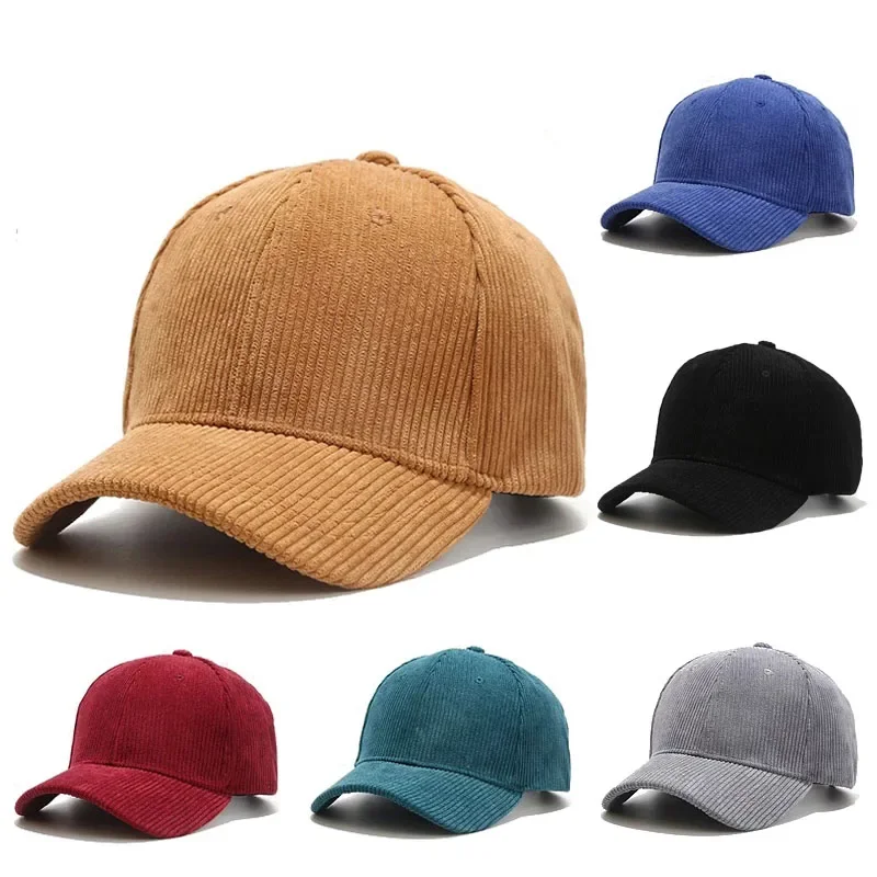 Frühling Herbst Cord Baseball Cap für Frauen Männer Unisex Vintage Solide Snapback Hip Hop Hüte Winter Einstellbare Outdoor Sport Hut