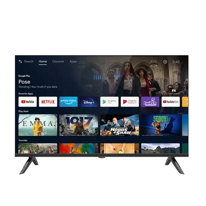 Accetta personalizzato Fhd 1080P 4K Android TV a schermo piatto Smart 24 32 40 50 55 65 75 Smart TV da 43 pollici Televisori Android Smart TV