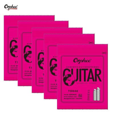 TEMU 5 Sets, With 6 Strings, Thickness Ranging From 0.25 To 1.34mm. Acoustic Guitar String Set - High-quality Instrument Accessories That Sound And Durability, Providing A And Full Tone.