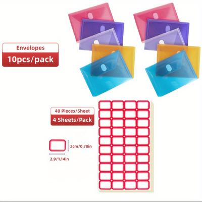 TEMU 10pcs 5x7in Morandi Pastel Plastic Envelopes With & Loop Closure - Matte , Self-sealing Bags For , Checks, - Ideal For Christmas, Weddings, Valentine's, Thanksgiving, Engagements