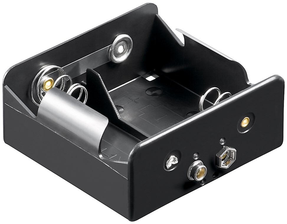 goobay 2x Batteriehalter - Druckknopf – Batterie Halterung Elektronik (Kunststoff) Image