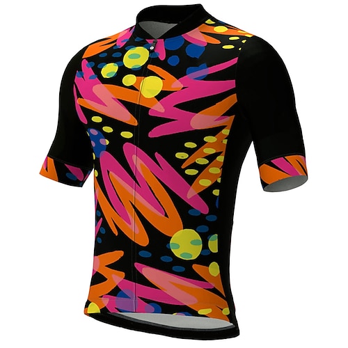 21 Gramm Herren-Radtrikot Kurzarm-Radtrikot Sommer-Fahrradbekleidung mit Taschen MTB Atmungsaktiv und schnell trocknend Blau/Gelb Image