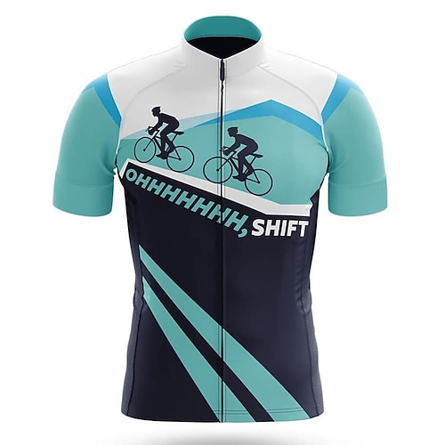 Herren Radtrikot Farbblock Kurzarm Fahhrad Oberteil mit 3 Gesäßtaschen Mountainbike MTB Straßenradsport Schnelltrocknend Reflektierende Streifen Rückentasche Feuchtigkeitsableitend Sport Gelb Rot Blau Image