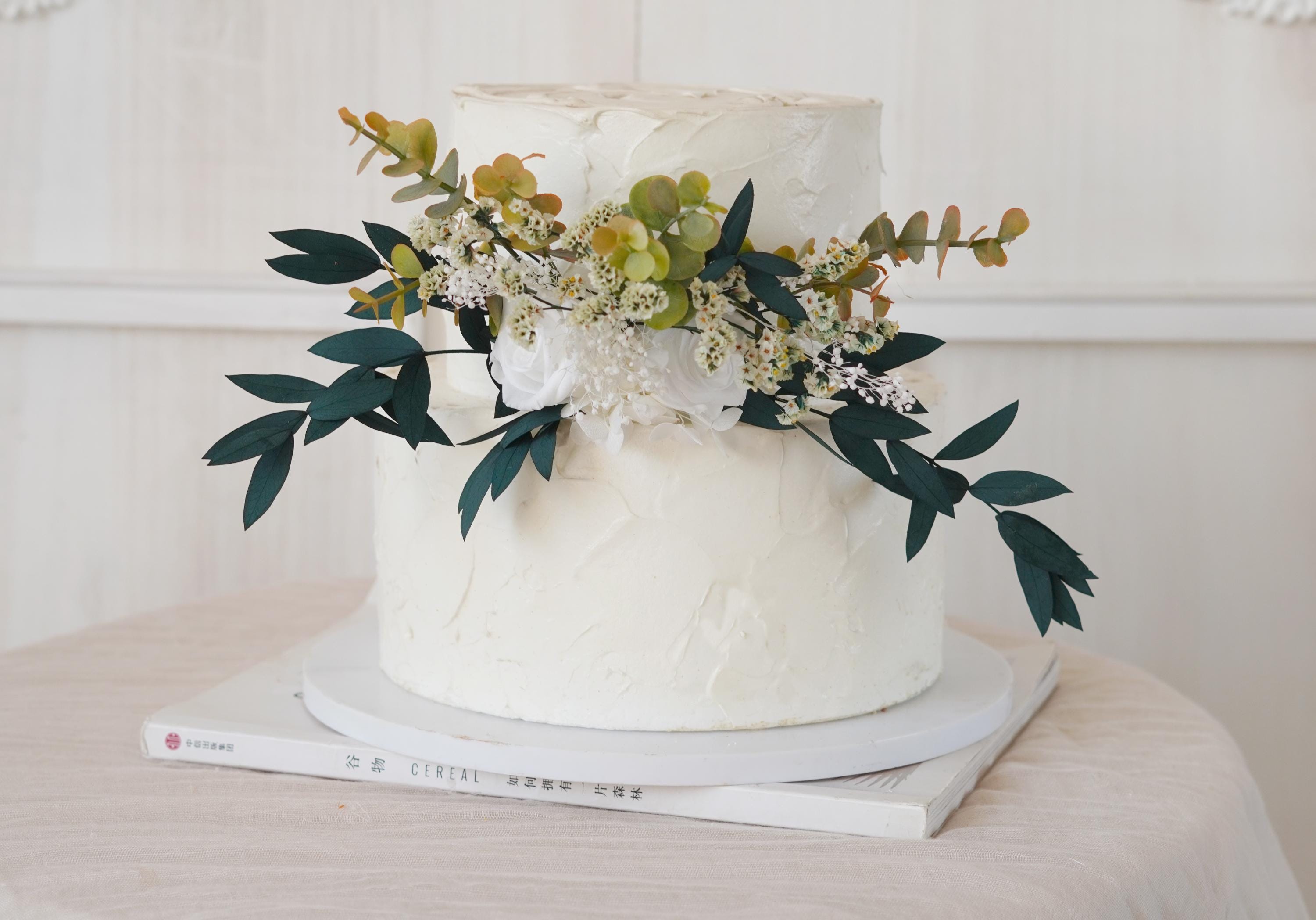 Topper per torta con fiori di paglia naturale, topper per torta con fiori secchi, topper per torta con fiori secchi, topper per torta con fiori secchi