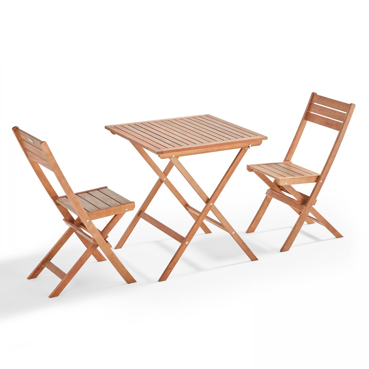 Oviala Business Klapptisch mit 2 Stühlen aus Eukalyptusholz - Oviala Image