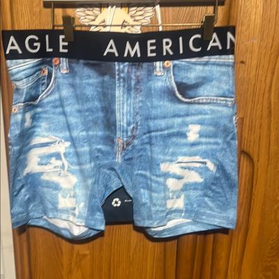 American Eagle Outfitters Underwear & Socks | American Eagle Outfitters Blue Denim-Style Men's Boxer Brief | Color: Blue | Size: Various