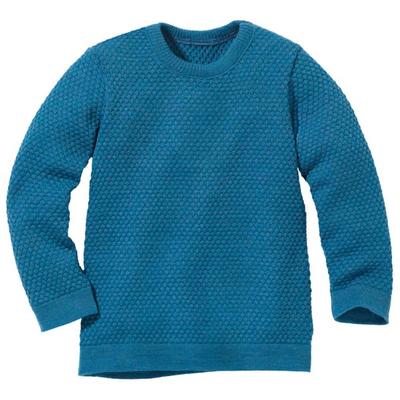disana - Kid's Wabenstrick-Pullover - Wollpullover Gr 86/92 blau Image
