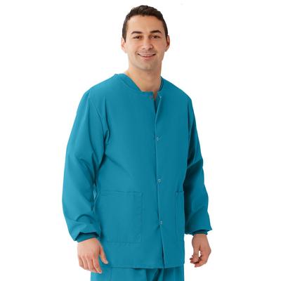 Medline AngelStat Unisex Snap-Front Warm-Up Scrub Jacket, Peacock, Size 2XL, 1/EA (849NBTXXL)