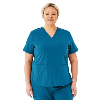 Medline Lex AVE Women's Scrub Top, Caribbean Blue, Size XL, 1/EA (4802CRBXL)