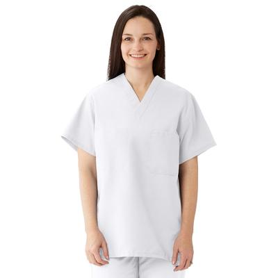 Medline ComfortEase Unisex Reversible Scrub Top with 2 Pockets, White, Size 2XL, Medline Color Code, 1/EA (910XTQXXL-CM)