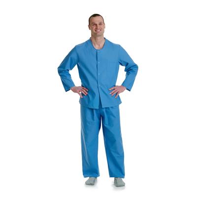 Medline Pajama Pants with Snap Closure, Solid Blue, Size 2XL, 1/EA (MDTPJ4S06BLU)