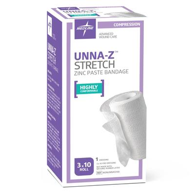 Medline Unna-Z Stretch Zinc Oxide Compression Bandage, 3