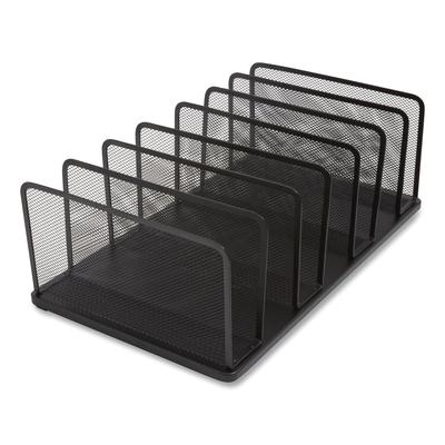 TRU REDTM Wire Mesh Vertical Document Sorter, 7 Sections, Letter-Size, 11.65 x 20 x 6.61, Matte Black (TUD24402449) (TUD24402449)