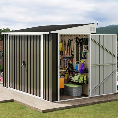 TEMU 1pc 4x8 Ft Heavy Duty Garden Metal Storage Shed, Outdoor Tool Sheds Storage House, For Garden Lawn Storage