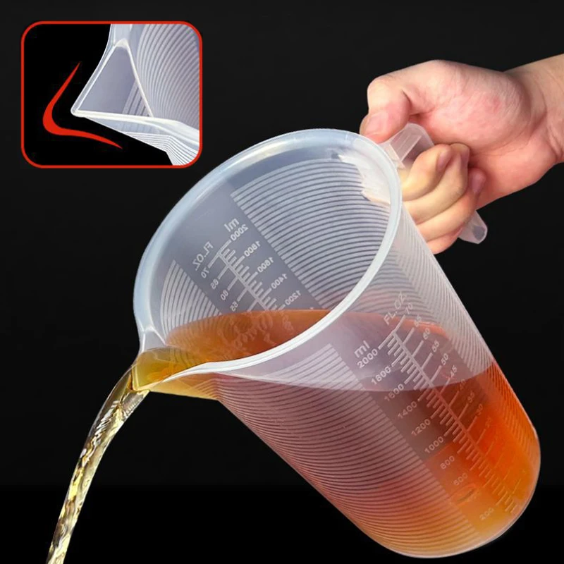 100–5000 ml Kunststoff-Messbecher mit Deckel, abgestufter Flüssigkeitsbehälter, Küche, durchsichtige Backmesswerkzeuge, hohes Volumen Image