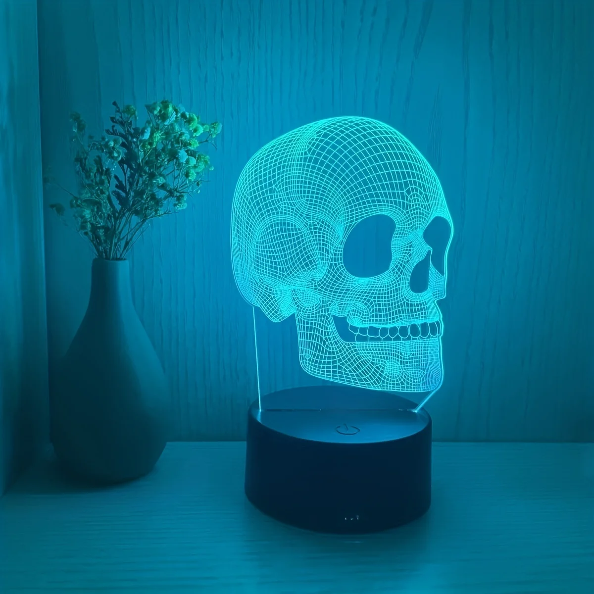 Ein schädel hauptbild kreative usb nachtlicht, halloween, feiertags geschenk an freunde nachtlicht, atmosphäre dekoratives licht.