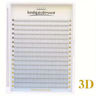 TEMU 320 Fans 3d/5d/6d C/d Mix(8-15)mm Premade Volume Fans Premade Fans Narrow Base Lashes 0.05 0.07 Premade Eyelash Extension Double Side Premade Fans Long Stem Premade Fans Image