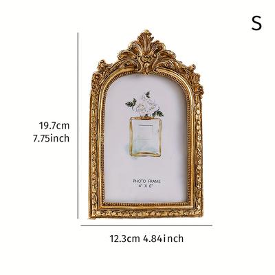 TEMU A Vintage European-style Arch Decorative Photo Frame, With A Random Inner Paper, Suitable For Displaying Wedding Photos As Home Decor. Image