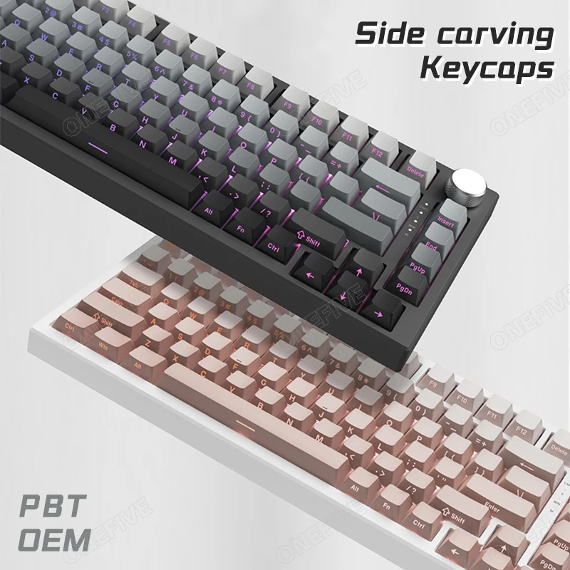 133 Tasten seitlich gravierte Farbverlaufs-Tastenkappe Lumineszenz PBT sublimierte Tastenkappen OEM-Profil für MX Switches Gaming-Tastaturen DIY Image