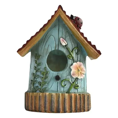 Hangable Bird House Hand Carved Resin Resin Outdoor Bird Nest Hangable Sturdy Multifunctional